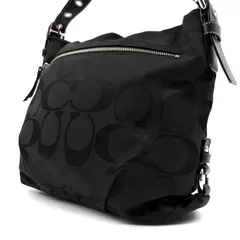 COACH y2k signature oneshoulderbag コーチ シグネチャー柄 ワンショルダーバッグ ダッフルバッグ キャンバスレザー ブラック A4収納可能