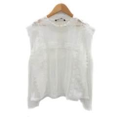 ザラ ZARA カットソー 長袖 シースルー オーバーサイズ L オフホワイト /YK15
