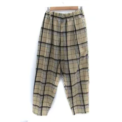 アズールバイマウジー AZUL by moussy テーパードパンツ ロング丈 チェック柄 L マルチカラー ベージュ 黒 ブラック /SM4