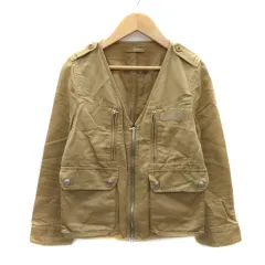 マカフィー MACPHEE トゥモローランド ブルゾンジャケット ミドル丈 ノーカラー 麻 リネン 38 M ベージュ /YK46