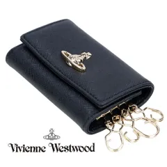 Vivienne Westwood ヴィヴィアンウエストウッド キーケース 4連 スマートキーケース メンズ レディース ブラック ゴールド オーブ 本革 キーリング 51020001