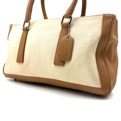 OLDCOACH Bonnie's Legacy Linen Satchel handbag コーチ ボニーズ レガシー リネン サッチェル ハンドバッグ ストラップ付き