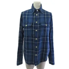 ポロ ラルフローレン POLO RALPH LAUREN チェックシャツ ネルシャツ 長袖 青 ブルー XS