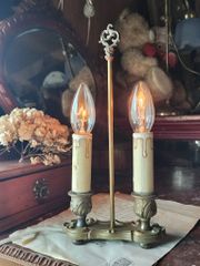 フランス アンティーク 　2灯　ブロンズ　　卓上ランプ 　  照明 ライト