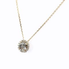 K18WG フラワ ブラウンダイヤ ネックレス カメリア 美品18金 断捨離中
