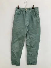 BLACK by moussy ブラックバイマウジー デニムパンツ 24 グリーン フルレングス 無地 ワンポイント ワイド・ルーズ テーパード ハイウエスト リジッド・ワンウォッシュ