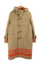バーバリー BURBERRY 近年モデル ダッフルコート ロング フード付き ウール 46 ベージュ オレンジ /MF ■ECのサムネイル