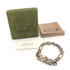 GUCCI チェーンブレスレット 燻し加工 GG 保存袋付き - メルカリ