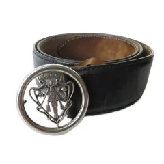 グッチ GUCCI 181194 ヒステリア ベルト レザー シルバーカラーバックル ブラック 黒 85