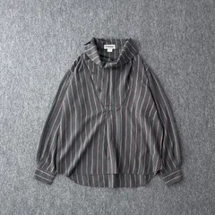 80s　90s　デザインシャツ　プルオーバー　アシンメトリー　フレンチ　ユーロ　ストライプ　レトロ　ヴィンテージ