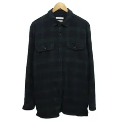 エルエルビーン L.L.BEAN 古着 シャツジャケット 長袖 裏地フリース オーバーサイズ チェック柄 M 紺 ネイビー 緑 グリーン ■MET2