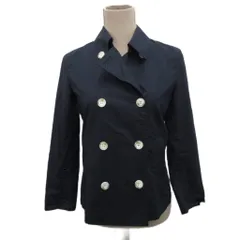 23区 オンワード樫山 タイプライター ピージャケット ダブル 紺 ネイビー 32 ■TC