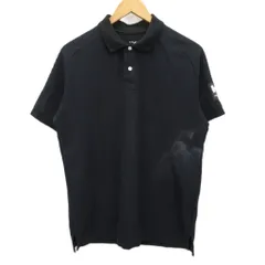 ヘリーハンセン HELLY HANSEN ポロシャツ 半袖 プリント 黒 ブラック M ■MET2