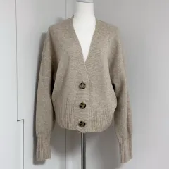 新品 H&M オートミール ニットカーディガン