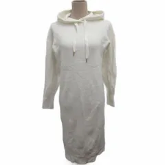 ラブレス LOVELESS ニットワンピース マキシ ロング 長袖 フード 34 S 白 ホワイト 62J15-241-02