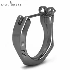 【新品】ライオンハート LION HEART  HOWL クロッシングピアス フラグメントフープ ブラック シルバー925製  1EA199B0BC【国内正規品】