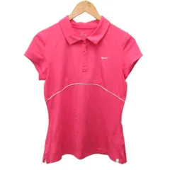 ナイキ NIKE ポロシャツ 半袖 ロゴ刺繍 DRI-FIT ピンク M