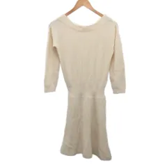 ナチュラルビューティーベーシック NATURAL BEAUTY BASIC ニットワンピース ひざ丈 スカート アイボリー M ■YHS15