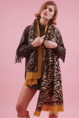 ZARA アニマル パータン チェーン マスタード スカーフ ショール