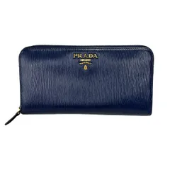 PRADA(プラダ) 長財布 - 1ML506 ブルー ラウンドファスナー レザー