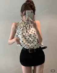 쉬인 shein ドット ノースリーブ ブラウス トップス スナ系