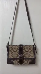 COACH シグネチャー ショルダーバッグ クロス ブラウン 正規品