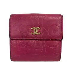 CHANEL(シャネル) Wホック財布 カメリア ピンク ココマーク/ゴールド金具 ラムスキン