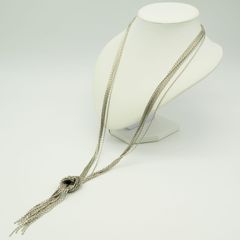 OX JEWELRY風 ハンドメイド タッセルシルバーネックレス シルバー925