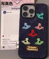 【送料無料】デニム刺繍の土星柄 iPhone17 Pro Max / 16 / 15 / 14 対応 可愛いスマホケース CSJK321P445