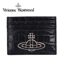 ヴィヴィアンウエストウッド Vivienne Westwood カードケース スリム カードホルダー ブラック メンズ レディース 名刺入れ クロコ型押し ラージオーブ 5111005A