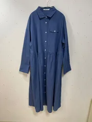 ※まい様専用※ロングシャツワンピース LL ブルー 前開き 長袖