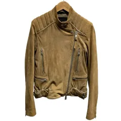 オールセインツ ALLSAINTS レザージャケット シングルライダース ゴートレザー ヤギ革 36 Sサイズ相当 キャメルのサムネイル