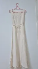 アットランス クリームアイボリー スクエアネック ノースリーブ Long ワンピース ウェディング 旅行