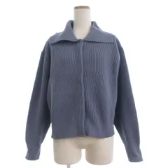 オペークドットクリップ OPAQUE.CLIP ニット カーディガン ジャケット 襟付き 長袖 M 青 ブルー