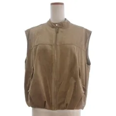 ザラ ZARA 美品 ベスト ジャケット ノースリーブ フェイクスエード ジップアップ M-L ベージュ