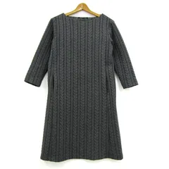 ストロベリーフィールズ ワンピース トップス 長袖 ケーブル柄 レディース ﾌﾘｰサイズ グレー STRAWBERRYFIELDS 【中古】