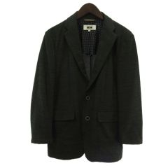 ジョセフアブード JOSEPH ABBOUD テーラードジャケット 背抜き ペイズリー使 カーキ 緑 M