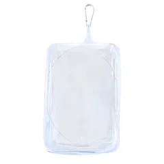 【特価セール】M) (ホワイト キーホルダー付 PVC 収納バッグ 防塵 両面透明 クリアポーチ ぬいポーチ 痛バック ぬいぐるみ バッグ ケース