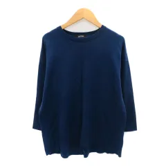 アンタイトル UNTITLED ニット カットソー 長袖 オーバーサイズ 2 紺 ネイビー /YK14