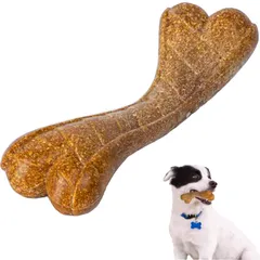 犬 おもちゃ 噛むおもちゃ 壊れない 松の粉 骨型 玩具 知育 耐久性 運動不足 お留守番 大型犬 中型犬 小型犬用 ペット用品 (S（10.9×3.8cm）)