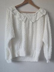 LIZ LISA(リズリサ)レース KRA(カラ)リボン 白 トップス