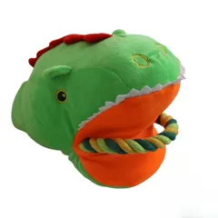 INEKOAGUA 犬 おもちゃ 噛む おもちゃ 【引っ張りっこ専用】 グローブ型 ぬいぐるみ 丈夫なロープ付き 拔河玩具 ストレス解消 運動不足解消 知育玩具 中型犬 室内 遊び(緑の恐竜)