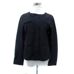 ロペピクニック ROPE Picnic ミリタリージャケット ノーカラー ミドル丈 40 L 紺 ネイビー /HO25