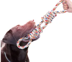 Bluestarz13923 犬おもちゃ 中型犬 大型犬用 犬ロープおもちゃ 犬用噛むおもちゃ玩具 耐久性 丈夫 清潔 歯磨き 天然コットン 運動不足解消 ストレス解消 ((マルチカラーロープ))