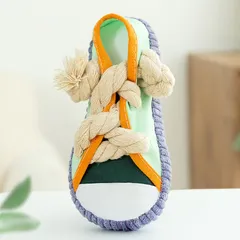 TARATI 犬 おもちゃ 噛むおもちゃ 丈夫 コットンロープ 音の出る 可愛いシューズ型 洗える ペット用品 小型犬 中型犬 大型犬 運動不足 ストレス解消 グリーングレー