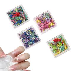 【数量限定】押し花 ネイルパーツ 4個セット ドライフラワー ネイルパーツ ネイル 押し花 レジン用 小花 ジェルネイル ネイルアート デコパーツ (マルチカラー C)