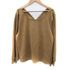 グローブ grove カットソー 長袖 ラウンドネック M ベージュ /SM10