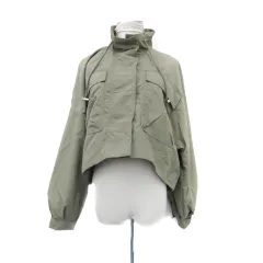 ナージー NERGY ブルゾンジャケット スタンドカラー ミドル丈 ナイロン M カーキ /HO4