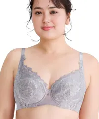 新品 Wacoal(ワコール)ブラジャー【ハグするブラ】フルカップ 体温を感知してカラダになじむ 脇高設計 小さく見せる Hカップまで対応 大きいサイズ BXB318 GY E80