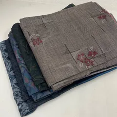 大島紬 着物 正絹 5着 着物まとめ売り リメイク材料 m-1166